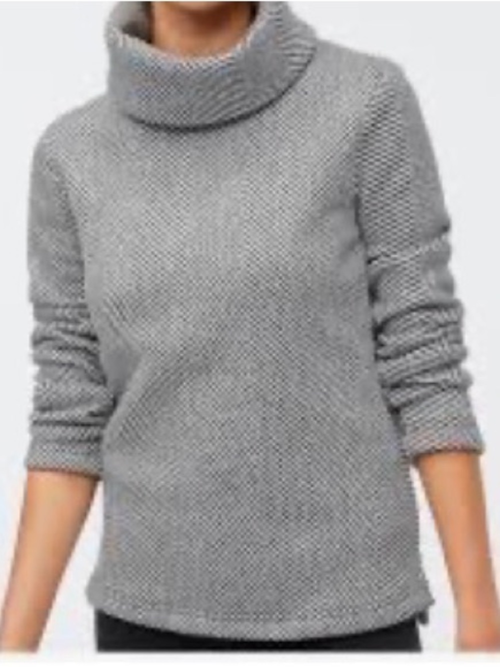 J. Crew Heather Gray Textured Funnel Neck Sweater
